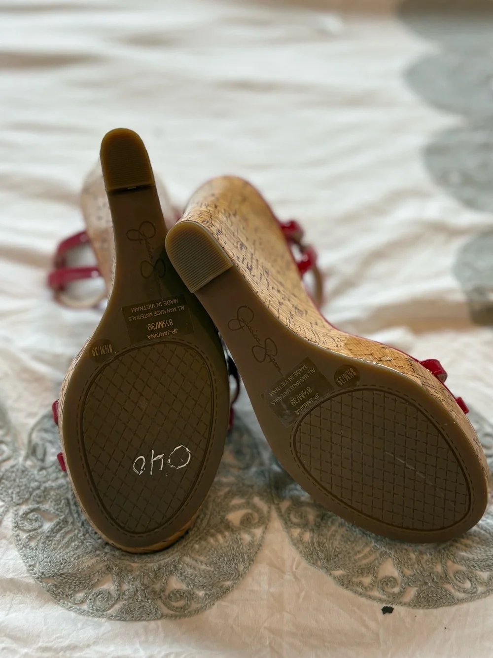 Jessica Simpson Red Wedge Sandals - Picture 5 of 5